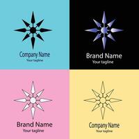 first-rate Unique Abstract logo design with different designs of the same shape For business company. Color editable. vector