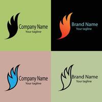 high-grade Unique Beautiful Abstract logo with different designs of the same shape For business company. Color editable. vector