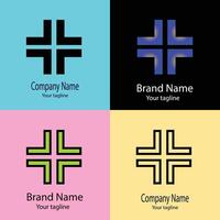 Favorite Unique Abstract logo design with different designs of the same shape For business company. Color editable. vector