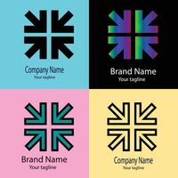 operative Unique Abstract logo design with different designs of the same shape For business company. Color editable. vector