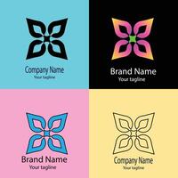 great Unique Abstract logo design with different designs of the same shape For business company. Color editable. vector