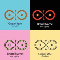 outstanding Unique Abstract logo design with different designs of the same shape For business company. Color editable. vector