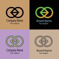 Abstract logo design with different designs of the same shape For business company. Color editable. vector