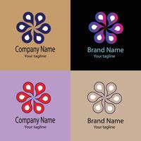 top-tier Unique Beautiful Abstract logo design with different designs of the same shape For business company. vector