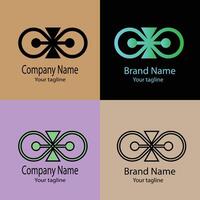 finest Unique Beautiful Abstract logo design with different designs of the same shape For business company. Color editable. vector