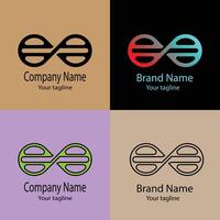 prime Beautiful Abstract logo design with different designs of the same shape For business company. Color editable. vector