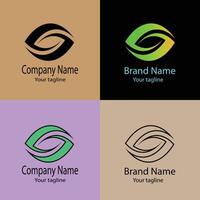 high-grade Unique Abstract logo design with different designs of the same shape For business company. Color editable. vector