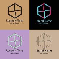 premier Unique Beautiful Abstract logo design with different designs of the same shape For business company. Color editable. vector