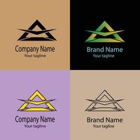 fine Unique Beautiful Abstract logo design with different designs of the same shape For business company. Color editable. vector