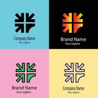 delightful Unique Abstract logo design with different designs of the same shape For business company. Color editable. vector
