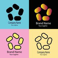 Elite Unique Abstract logo design with different designs of the same shape For business company. Color editable. vector