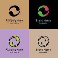 prime Unique logo with different designs of the same shape For business company. Color editable. vector