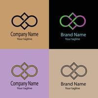 high-grade Beautiful Abstract logo design with different designs of the same shape For business company. Color editable. vector