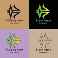 fabulous Beautiful Abstract logo design with different designs of the same shape For business company. Color editable. vector