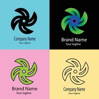 Beautiful Unique Abstract logo design with different designs of the same shape For business company. Color editable. vector