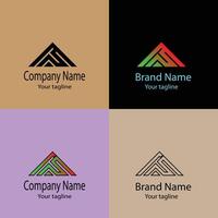 top-tier Unique Beautiful Abstract logo design with different designs of the same shape For business company. Color editable. vector
