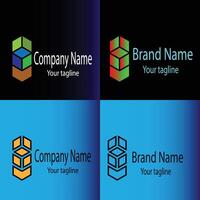 sensational Unique Beautiful Abstract logo design with different designs of the same shape For business company. Color editable. vector