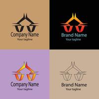 high-quality Unique Beautiful Abstract logo design with different designs of the same shape For business company. Color editable. vector