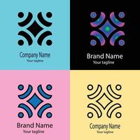 Awesome Unique Abstract logo design with different designs of the same shape For business company. Color editable. vector