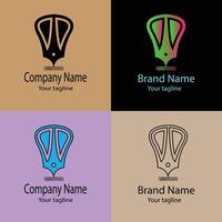 fine Unique logo design with different designs of the same shape For business company. Color editable. vector