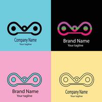 incredibleh Unique Abstract logo design with different designs of the same shape For business company. Color editable. vector