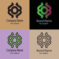 quality Unique Abstract logo with different designs of the same shape For business company. Color editable. vector