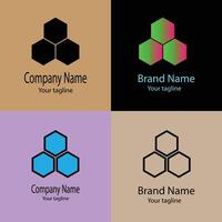 high-quality Unique logo with different designs of the same shape For business company. Color editable. vector