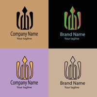 prime Unique Beautiful Abstract logo design with different designs of the same shape For business company. vector