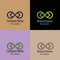 high-grade Abstract logo design with different designs of the same shape For business company. Color editable. vector