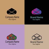 fabulous Unique Beautiful Abstract logo design with different designs of the same shape For business company. Color editable. vector