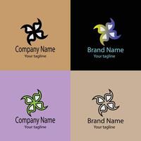premier Abstract logo, with different designs of the same shape For business company. Color editable. vector