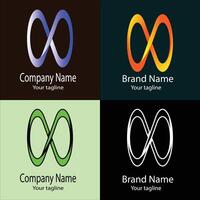 high-grade Abstract logo with different designs of the same shape For business company. Color editable. vector