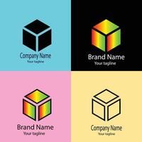 dreamy logo design with different designs of the same shape For business company. Color editable. vector