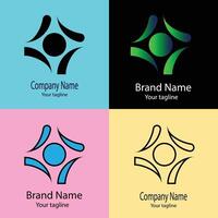 amazeballs Unique Abstract logo design with different designs of the same shape For business company. Color editable. vector