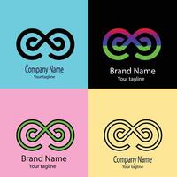 sublime Unique Abstract logo design with different designs of the same shape For business company. Color editable. vector
