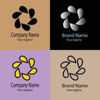 superior Unique Abstract logo design with different designs of the same shape For business company. Color editable. vector