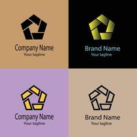 Wonderful Unique Abstract logo design with different designs of the same shape For business company. Color editable. vector