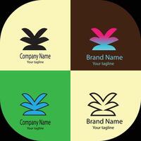 top-tier Unique logo design with different designs of the same shape For business company. Color editable. vector