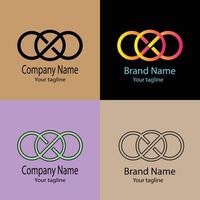 Unique Beautiful Abstract logo design with different designs of the same shape For business company. Color editable. vector