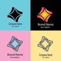 lovely Unique Abstract logo design with different designs of the same shape For business company. Color editable. vector