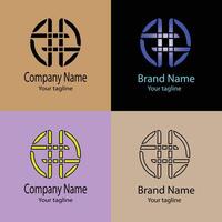 prime Unique Beautiful Abstract logo design with different designs of the same shape For business company. Color editable. vector