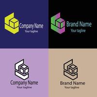 quality Beautiful logo design with different designs of the same shape For business company. Color editable. vector