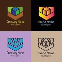 dreamy Unique Beautiful Abstract logo design with different designs of the same shape For business company. vector