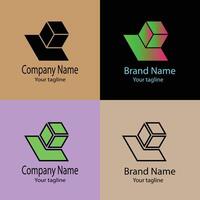 finest Beautiful Abstract logo design with different designs of the same shape For business company. Color editable. vector