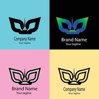 sensational Unique Abstract logo design with different designs of the same shape For business company. Color editable. vector
