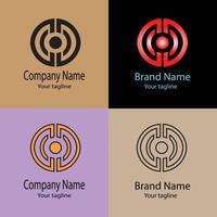 fine Beautiful Abstract logo design with different designs of the same shape For business company. Color editable. vector