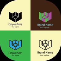 fabulous Unique Beautiful Abstract logo with different designs of the same shape For business company. Color editable. vector