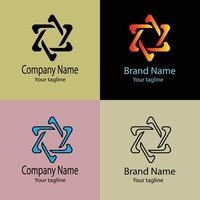 top-quality Unique Beautiful logo design with different designs of the same shape For business company. Color editable. vector