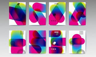 3d abstract set poster set design vector