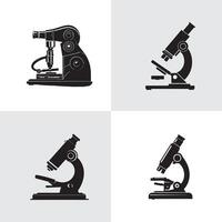 Collection of Microscope Silhouettes vector
